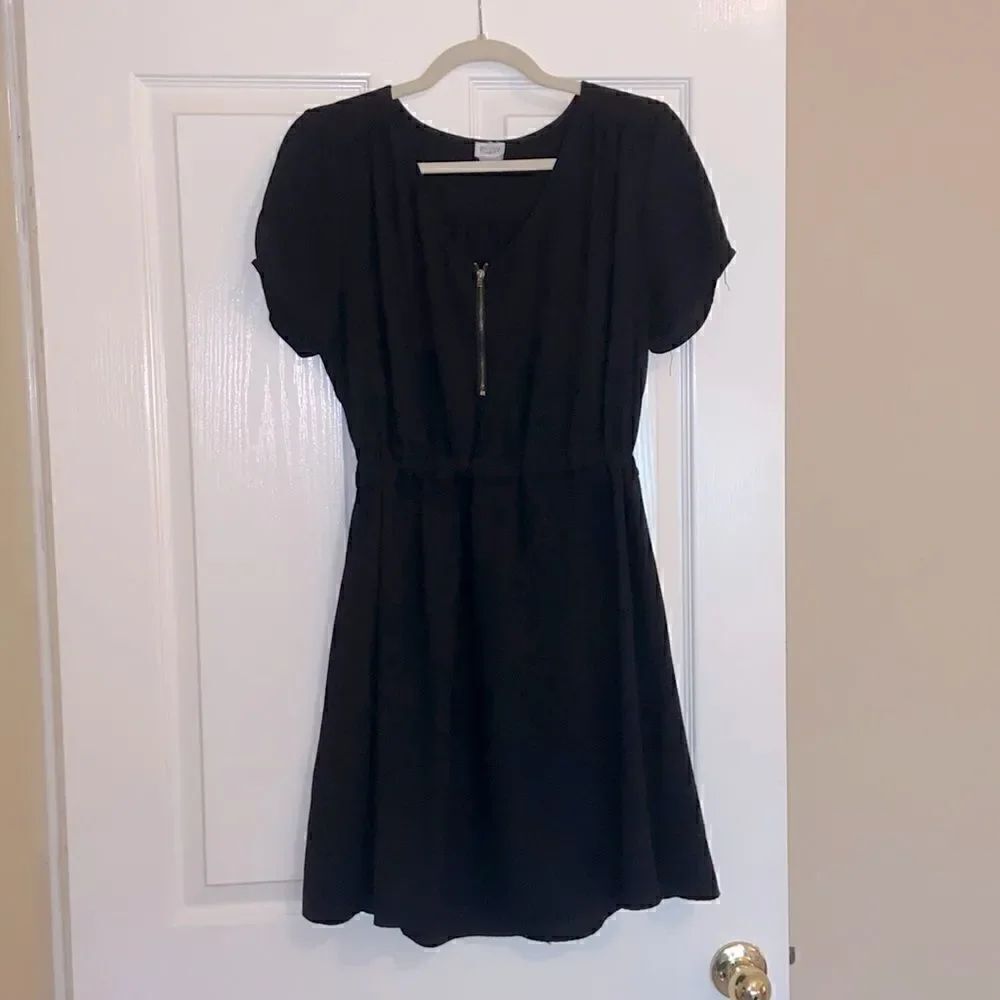 Black dress with zipper detail